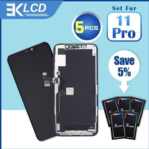 5PCS/LOT Elekworld Grade For iphone 11 Pro OLED TFT With 3D Touch Digitizer Assembly OEM LCD Screen Replacement Display