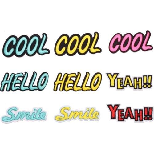 50pcs/lot Letter Badge Embroidery Patches Letters Clothing Decoration Accessories Diy Iron Heat Transfer Applique Patch