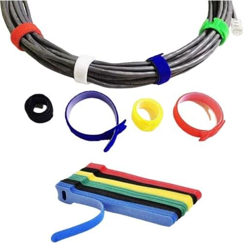 50PCS/Lot Colorful Cable Organizer Management Straps Fastening Wraps Cable Winder Ties Wire Holder for Computer Charger Cabo