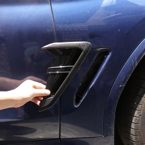 For BMW X3 X4 G01 G02 2018-2021 ABS Chrome/Black/Carbon Car Fiber Fender Decoration Sticker Body Side Air Outlet Car Accessories