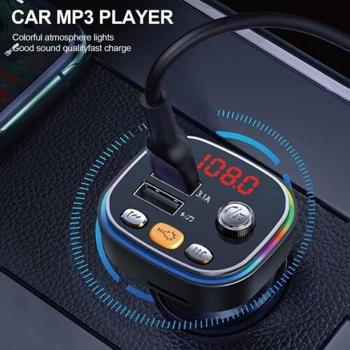Car LED FM Transmitter Auto Radio Adapter MP3 Player USB Car Fast Charging Music Player Support TF/U Disk