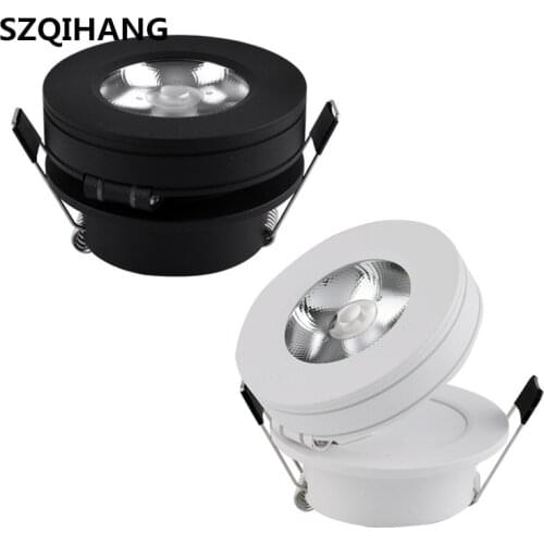 Free Shipping High Brightness Embedded Dimmable COB LED Ceiling Lights Fixtures, Aluminum Adjustable LED Spot Ceiling Light