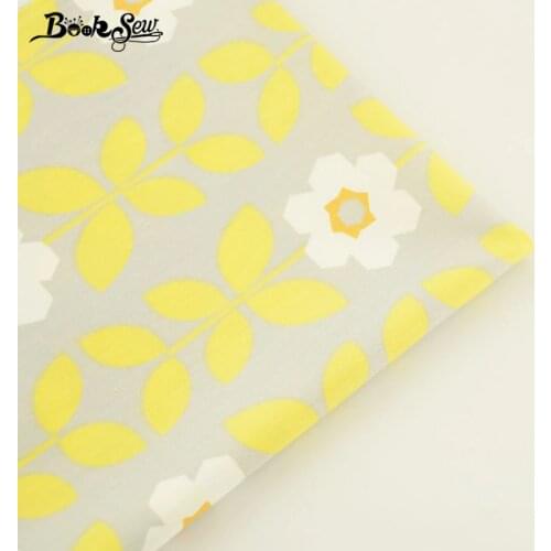 Booksew Home Textile For DIY Patchwork Bedding Cloth Baby Quilting Tela Tecido Yellow Flower Design 100% Cotton Twill Fabric