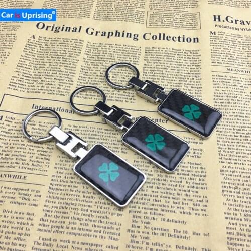 1pcs high quality carbon fibre Keychain Keyring for Alfa Romeo 147 156 166 159 GT Giulietta Stelvio Giulia Clover Car Sticker