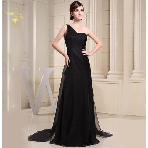 Black Cut Out Back Sexy Long Evening Dresses One Shoulder Valentines Day Beach Graduation Clubbing Homecoming Prom Bridal Dress
