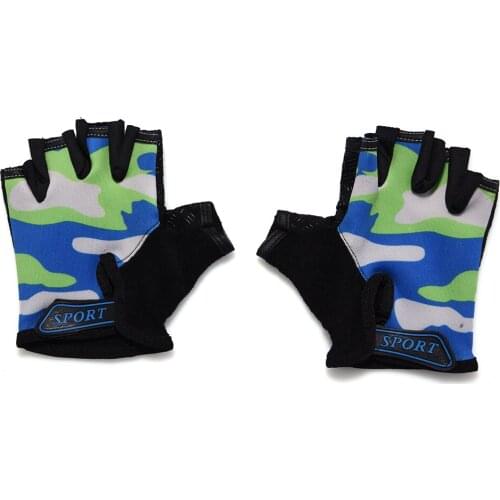 Child Cycling Camouflage Childrens Half Finger Bicycle Gloves High Elastic Non-slip Bike Gloves Riding Equipment