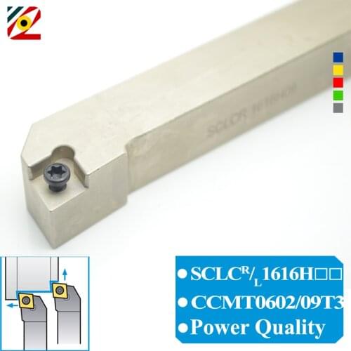 EDGEV 1PC SCLCR1616H06 SCLCL1616H09 CNC Lathe Cutter External Tool Holder Turning Tools CCMT060202/04 CCMT09T304 Carbide Inserts