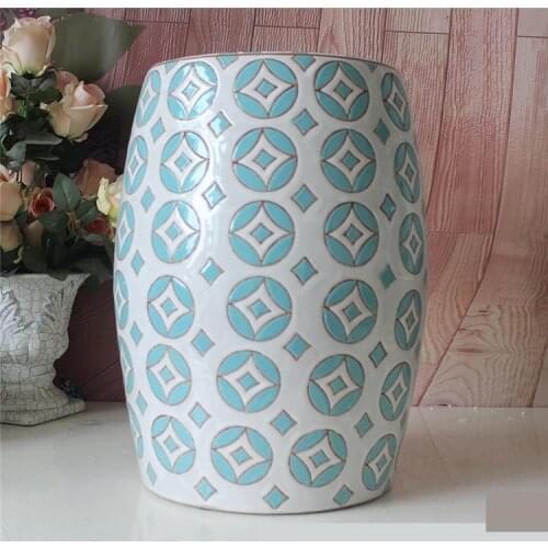 European Simple Modern Jingdezhen Ceramic stool Ancient Shoe Dressing Balcony Living Room Home Crafts porcelain stool