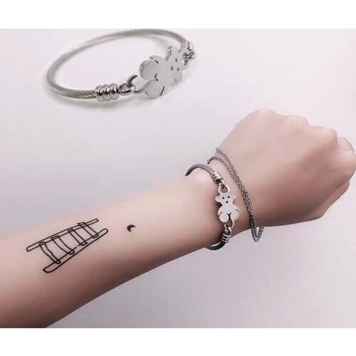 Ins trend hip-hop cub bracelet cute childlike string girl earth cool bundles simple literary titanium steel bracelet