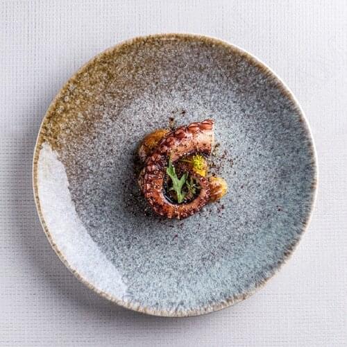 Creativity Stoneware Plate Simplicity Dining Table Fruit Salad Plates Restaurant Serving Tray European Home Kitchen Tableware