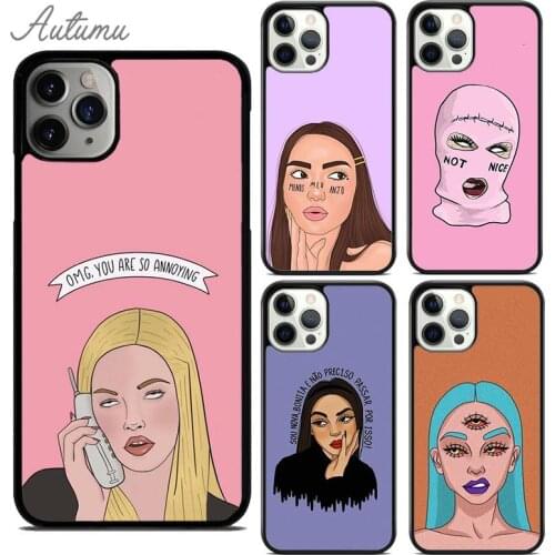 Cool Bad Girl Phone Case for iPhone 11 12 Pro Max mini X XR XS SE 2020 5 6S 7 8 Plus Samsung Galaxy S8 S9 S10 Cover shell