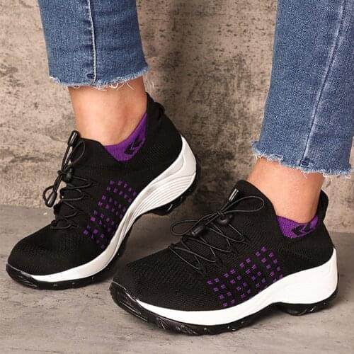 MCCKLE Women Saeakers Mesh Breathable Ladies Walking Shoes Platform Female Womens Vulcanized Shoes Non-slip Casual Footwear