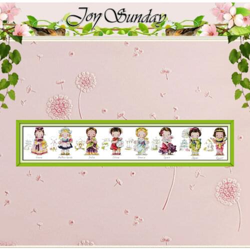 One World Pattern Counted Cross Stitch 11CT 14CT Cross Stitch Set Wholesale Cartoon Cross-stitch Kit Embroidery Needlework