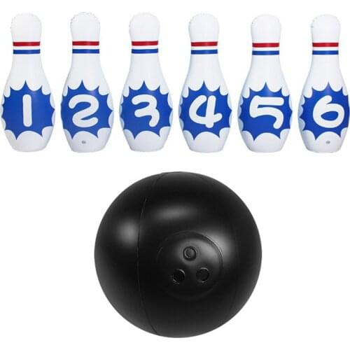 Inflatable Bowling Balls and Bottle Set for Children Eco-friendly Safe PVC Bowling Kids Indoor Outdoor Funny Inflated Toys Sport