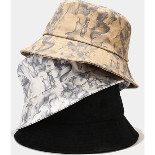 New Creative Water Mist Pattern Fisherman Hat for Men Outdoor Hiking Hat Leisure Bob Hat Sun Protection Hat Unisex Panama Hat