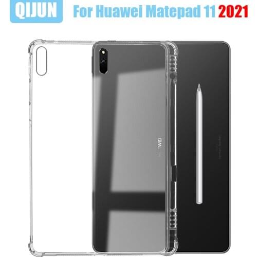 Tablet case for Huawei MatePad 11 2021 10.95" Pen tray soft shell TPU cover Transparent protection bag capa sleeve for DBY-W09