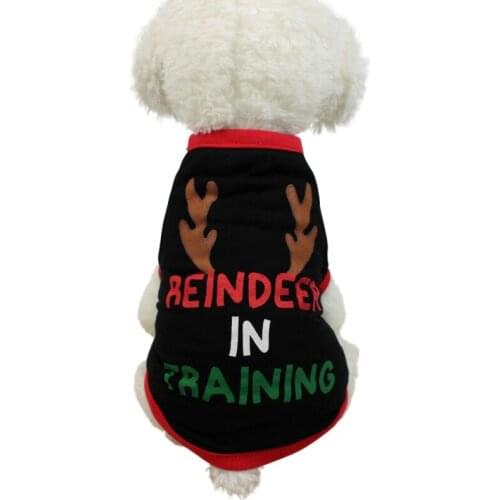 Christmas Dog Clothes Soft Cotton Pet T-shirt For Small Medium Dogs Vest Puppy Dog Costume Chihuahua Pet New Year Outfits