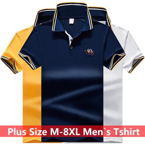 Size M-8XL Summer Classic Polo Shirt Men Embroidery Mens Polo Shirt Lapel Casual Breathable Tee Shirt Male Camisa Masculina