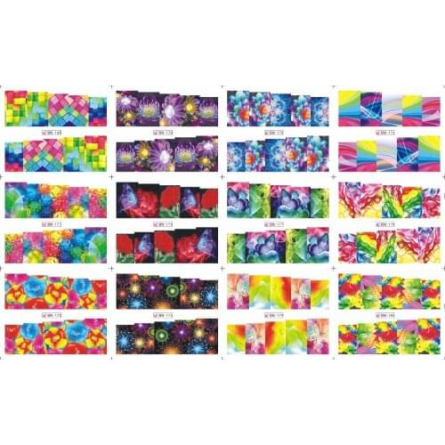 On sale !! 1 Lot=50sheets 12 in one sheet New Style Nail Art Water Sticker Dazzle colour series in 2016 for BN169-180