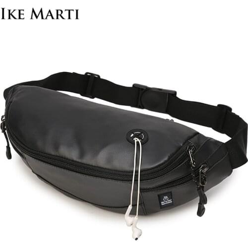 IKE MARTI Fanny Waist Packs For Men Outdoor Sports Running Cycling Waist Bag Pack Male Shoulder Belt Bag Travel Phone Pouch Bag