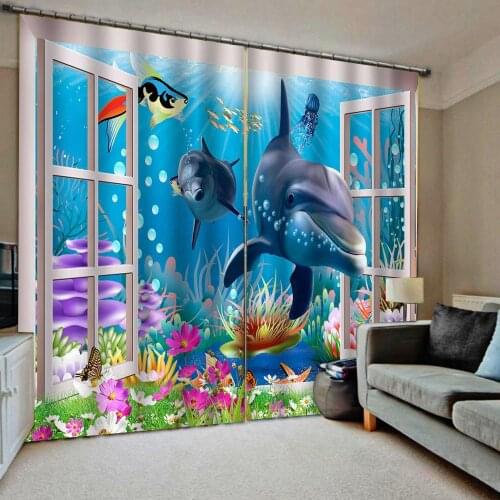 Customize 2020 blackout curtains for living room bedroom kitchen 3D photo curtains Window decoration roll curtains