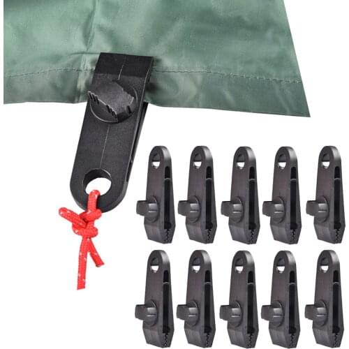 10pcs Tent Awning Clamp Tarp Clips Snap Hangers Camping Survival Tighten Tool