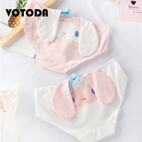 Women Cotton Panties Female Sexy Printed Underpants Girls Cartoon Rabbit Ear Briefs Underwear Ladies Plus Size Panty Lingerie