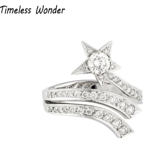 Timeless Wonder Stunning Crystal Zirconia Star Statement Rings Women Jewelry Fancy Gothic Designer Boho Top Ins Gift Rare 2683