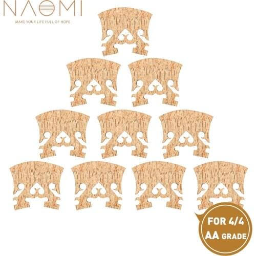 NAOMI 10pcs/1set Classic Baroque Style Upside-down Heart AA Grade Maple Bridge For 4/4 Full Size Violin Accessories