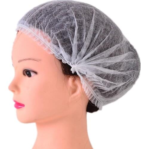 100PCS Non-woven Fabric Shower Caps Disposable Elastic Bath Cap Spa Beauty Salon Bathroom Dust Hat Blue White Pink Adult Bonnets