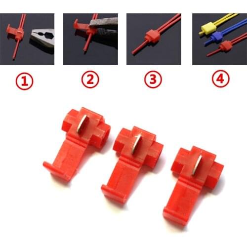 50Pcs Electrical Wire Cable Crimp Terminals Insulated Quick Splice Scotch Lock Red 22-18 AWG Blue 18-14 AWG Connectors #0304