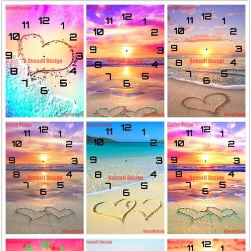 2021 new diamond painting cross stitch with clock view diamond mosaic sale clock diamond mosaic diamond embroidery diy frame