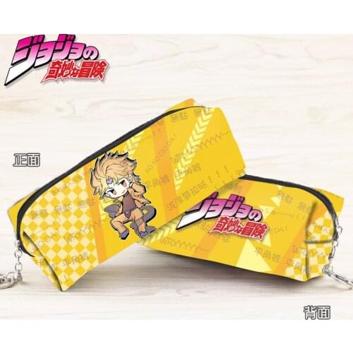 Anime JoJos Bizarre Adventure PU Leather Pencil Case Zipper Cosmetic Bag