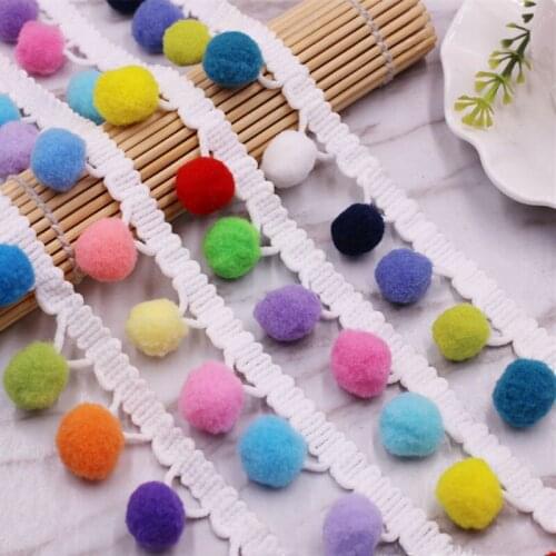 Candy-colored Pompom Applique Ethnic Style Fringed Lace Hat Headwear Clothing Home Textile Decoration Christmas Tree Ornaments