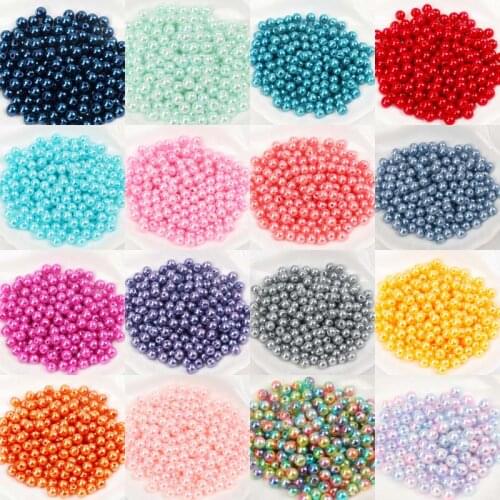 Hot Fashion 4mm 6mm 8mm 10mm Round Imitation Pearl Beads Random Mix Colors Pearl Beads for jewelry Making YKL0086