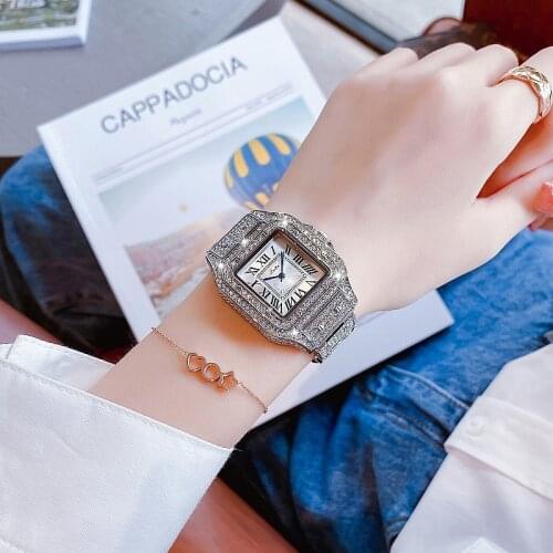 New Luxury Design Women Bracelet Big Watches Fashion Square Ladies Dress Quartz Waterproof Sport Wristwatch Montre Femme + Box