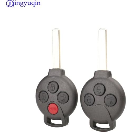 Jingyuqin 10ps For MERCEDES BENZ MB Smart 451 Car Key Shell Remote Fob Cover Case Blank 3 Buttons