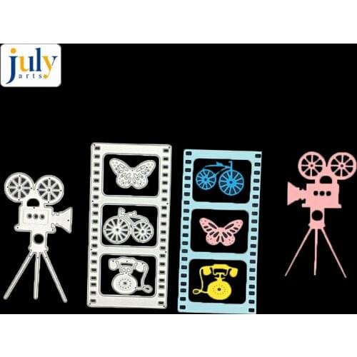 Julyarts Camera Film Metal Cutting Dies Silver Craft Dies Sets Handmaking Special Gift Stamp And Die For Scrapbooking Embossing