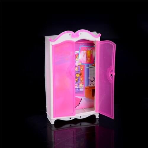 Princess Bedroom Furniture Closet Wardrobe For girl Doll Pink Wardrobe Closet For girls Doll Girls Toy 1PCS