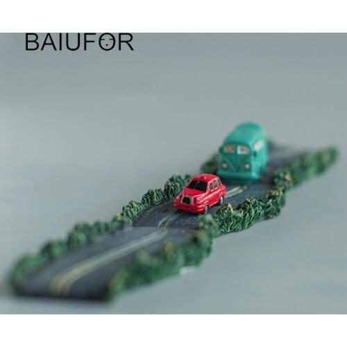 BAIUFOR Animals Miniatures & Figurines Road Highway Bus Battery Car DIY Fairy Garden Miniature Simulation Model Boys Toys
