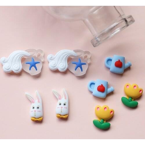 Simulation Artoon Bunny Flowers Kettle Charms For DIY Handmade Mobile Phone Case Material Package Hair Making Accessories