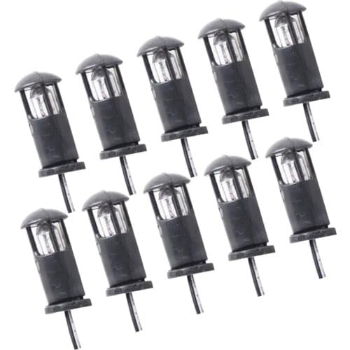 10 Pieces Mini Landscape Scenery Accessories Set Lawn Park Lamp Led Lights