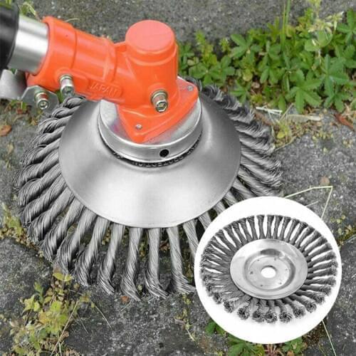 15/19cm Steel Wire Brush Grass Trimmer Head Weeding Brush Cutter Tools Lawn Mower Grass Eater Wheel For Garden Lawn Care