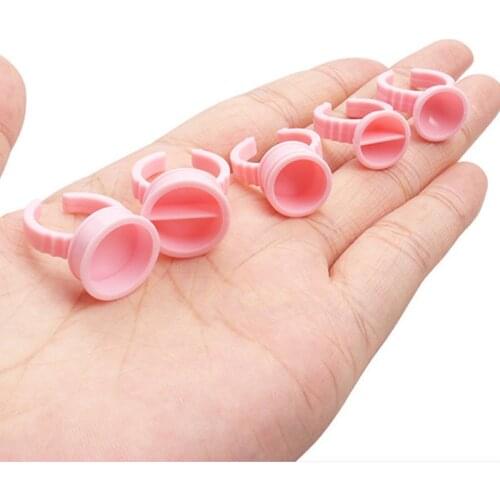 100Pcs S/M/L Disposable Caps Microblading Pink Ring Tattoo Ink Cup For Permanent Makeup Pigment Holder Accessories Tattoo Tools