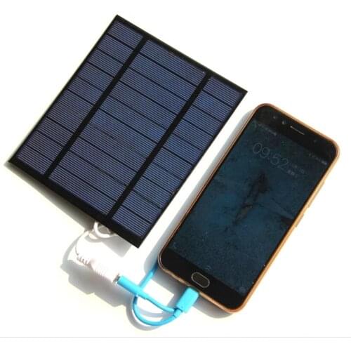 2.5W 5V Solar Charger Polycrystalline Solar Panel Charger For Mobile Power Bank 3.7V Battery Light 130*150MM Free Shipping