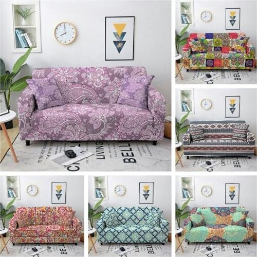 Muticolor Mandala Stretch Sofa Cover for Living Room Elastic Couch Cover All-inclusive Sofa Slipcover 1/2/3/4 Seater