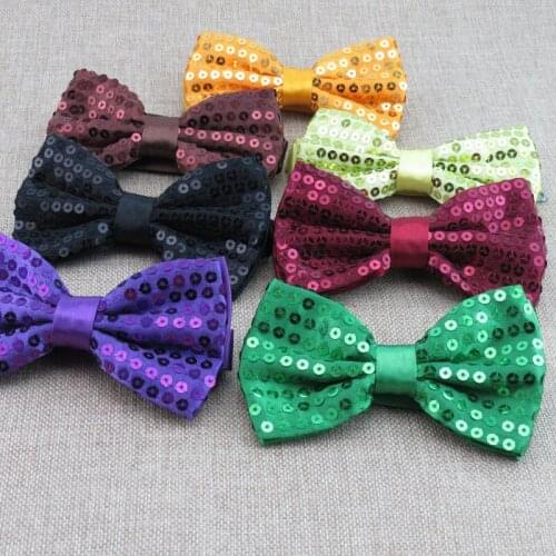 A variety of pure color sequins arena bow tie/polyester silk/sequins bowknot/The performer bow tie, free shipping