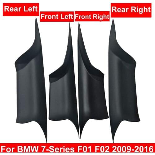 Car Interior Door Handle Black Carbon Fiber For BMW F01 F02 7-series Front Rear Left Right Inner Panel Pull Trim Cover 09-2016