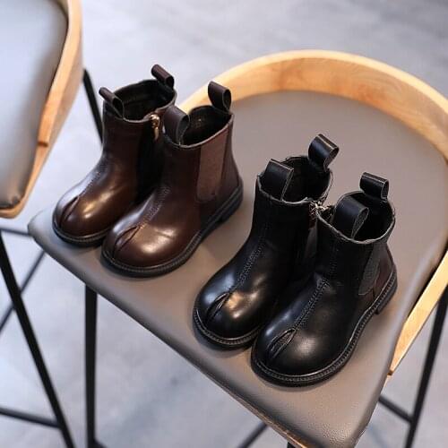 Kids Riding Boots 2020 Fashion Winter Shoes Kids Boys Boys Girls Warm Pu Waterproof Leather Zipper Boots