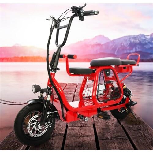 12 Inch Folding Electric Bicycle e Bike with Pet Basket Removable Battery Baby Child Bicycle Seat